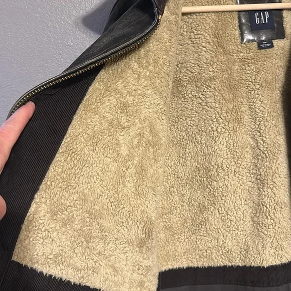 GAP Brand VINTAGE. Mens Size 2XX Genuine Leather Bomber Jacket Like New! - Picture 14 of 16